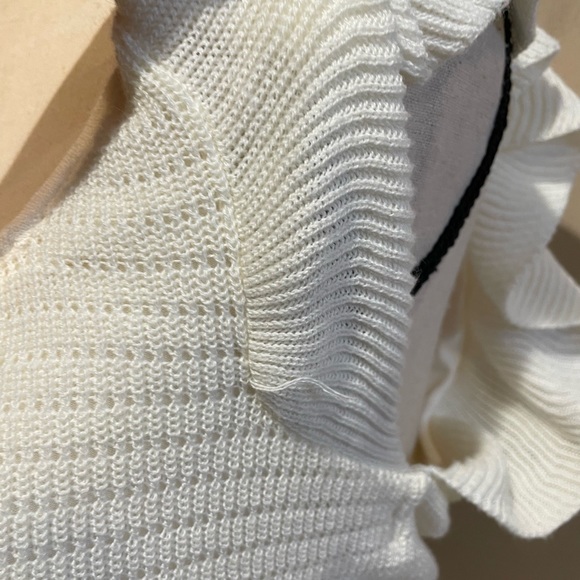 House of Harlow 1960 Knit Ruffle Cream Dress - Picture 4 of 14